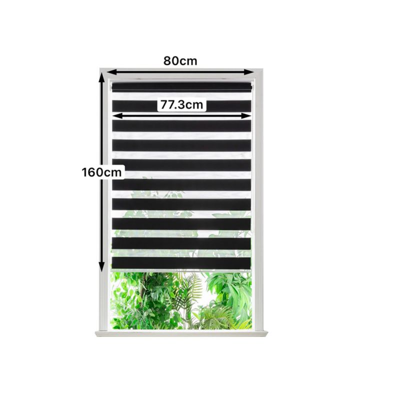 Roleta dzień/noc GoodHome Elin 77,3 x 160 cm czarna