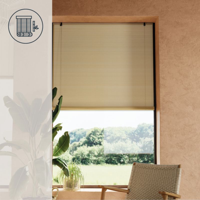 Roleta GoodHome Akapa bambus 180 x 180 cm jasnobeżowa
