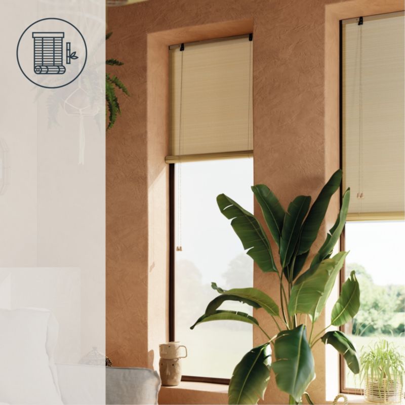 Roleta GoodHome Akapa bambus 60 x 180 cm jasnobeżowa