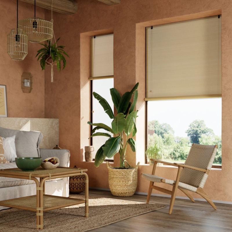 Roleta GoodHome Akapa bambus 90 x 180 cm jasnobeżowa