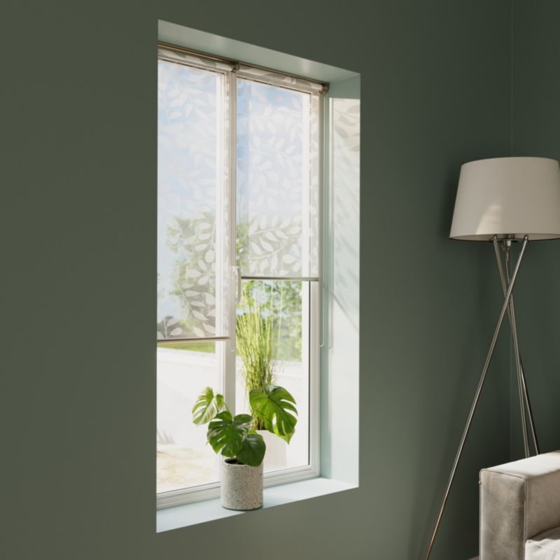 Roleta GoodHome Flasor Kwiaty 37,3 x 160 biała