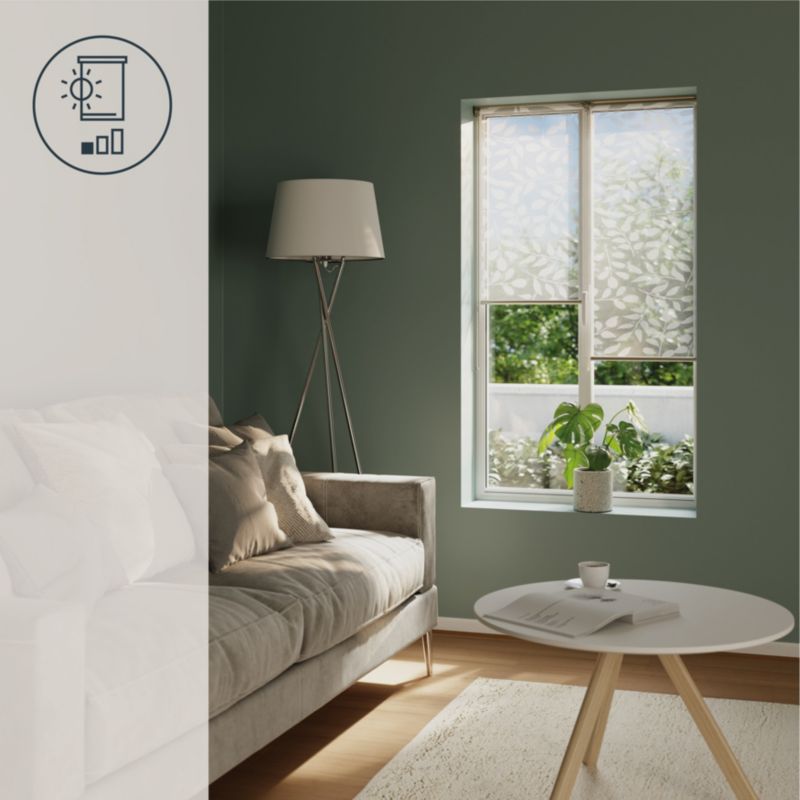 Roleta GoodHome Flasor Kwiaty 37,3 x 160 biała