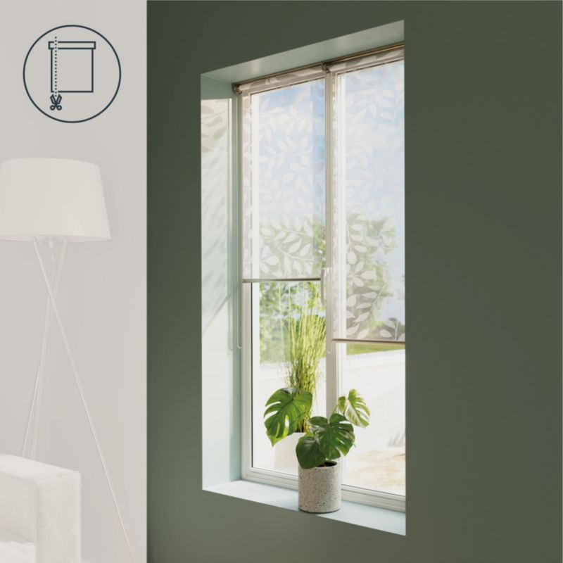 Roleta GoodHome Flasor Kwiaty 37,3 x 160 biała