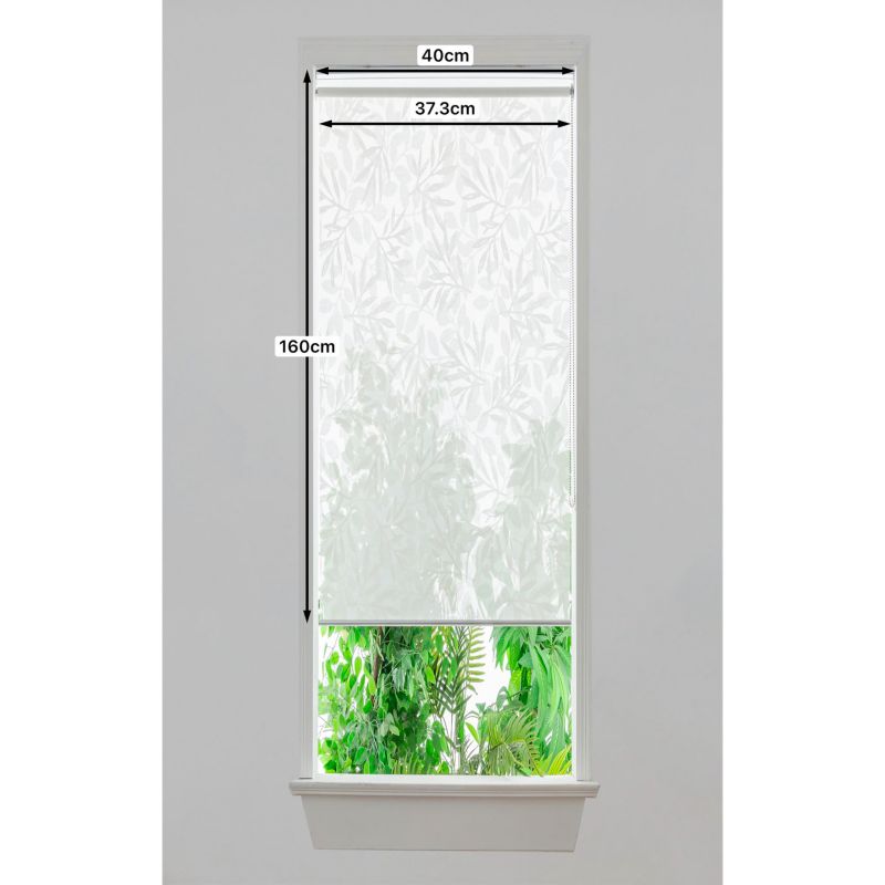 Roleta GoodHome Flasor Kwiaty 37,3 x 160 biała