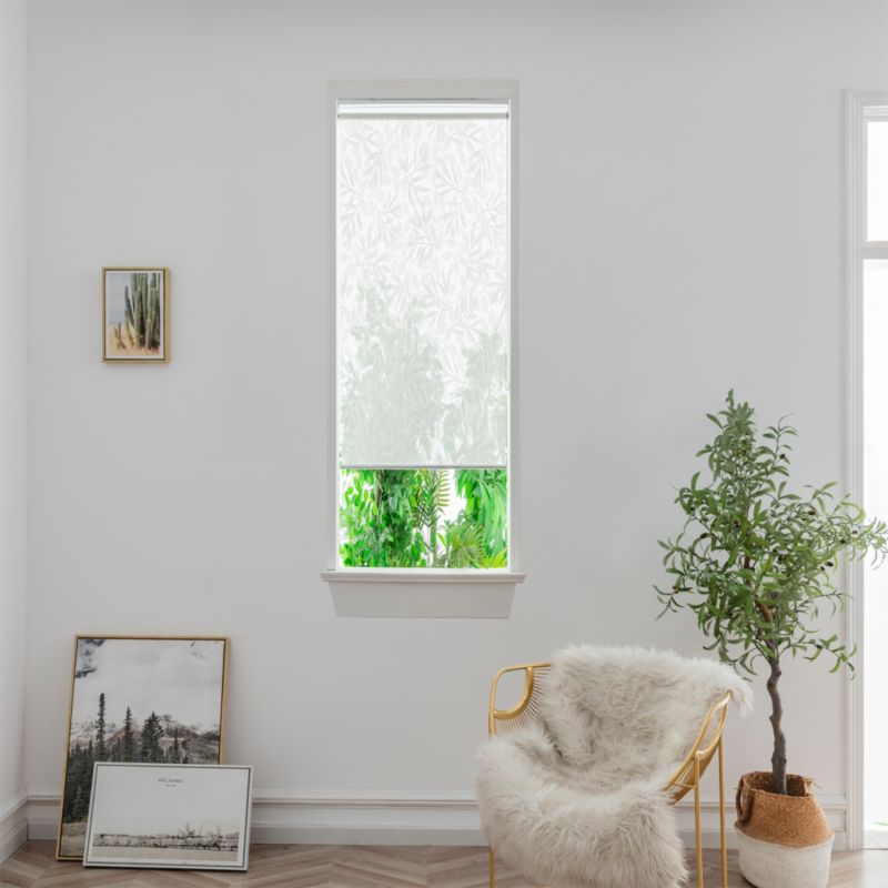 Roleta GoodHome Flasor Kwiaty 37,3 x 160 biała