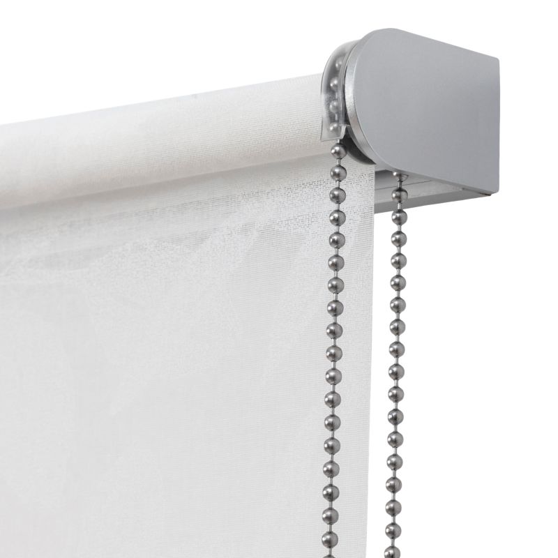 Roleta GoodHome Flasor Kwiaty 37,3 x 160 biała