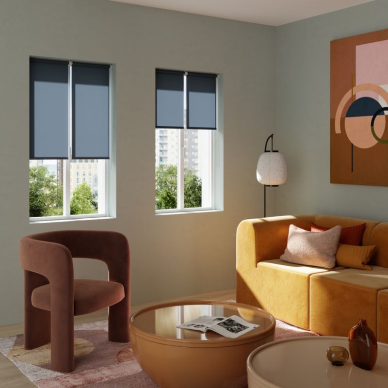 Roleta GoodHome Halo 37 x 160 cm granatowa