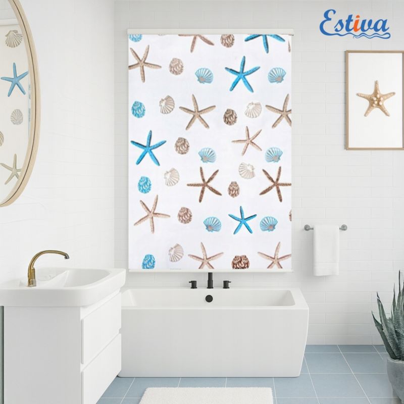Roleta wannowo-prysznicowa z kasetą Estiva 100x240 cm wzór muszle 1 szt.