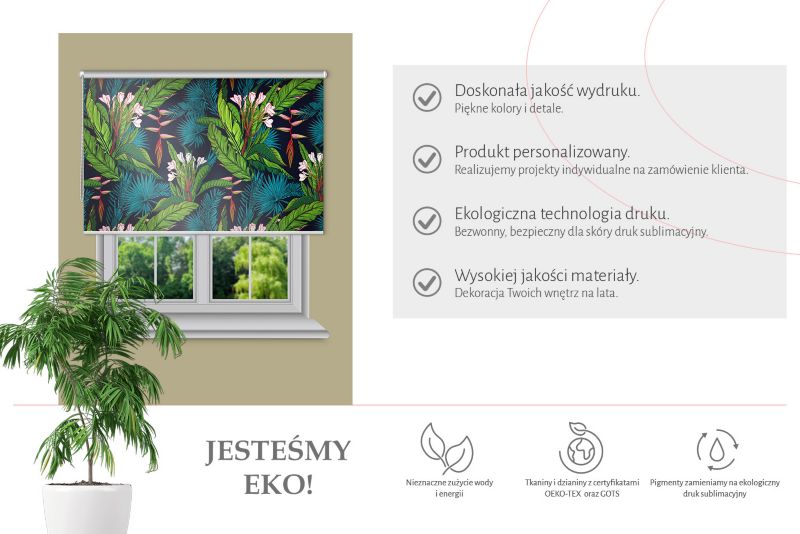 Roleta Z Nadrukiem Tulup 80x180 cm Tukany Na Kwiatach Montaż do ściany/sufitu 1 szt.
