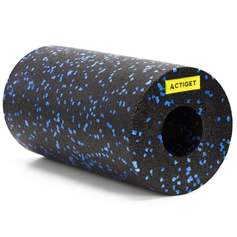 Roller Actiget do masażu ciała, piankowy, średnio twardy czarno-niebieski 1 szt.