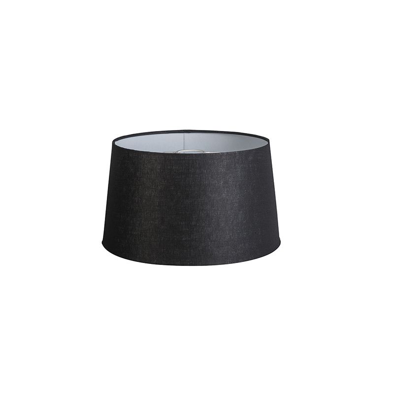 Rond Schuin Linnen Qazqa diameter 35 centimeter czarny okrągły supportsE27  1 szt.