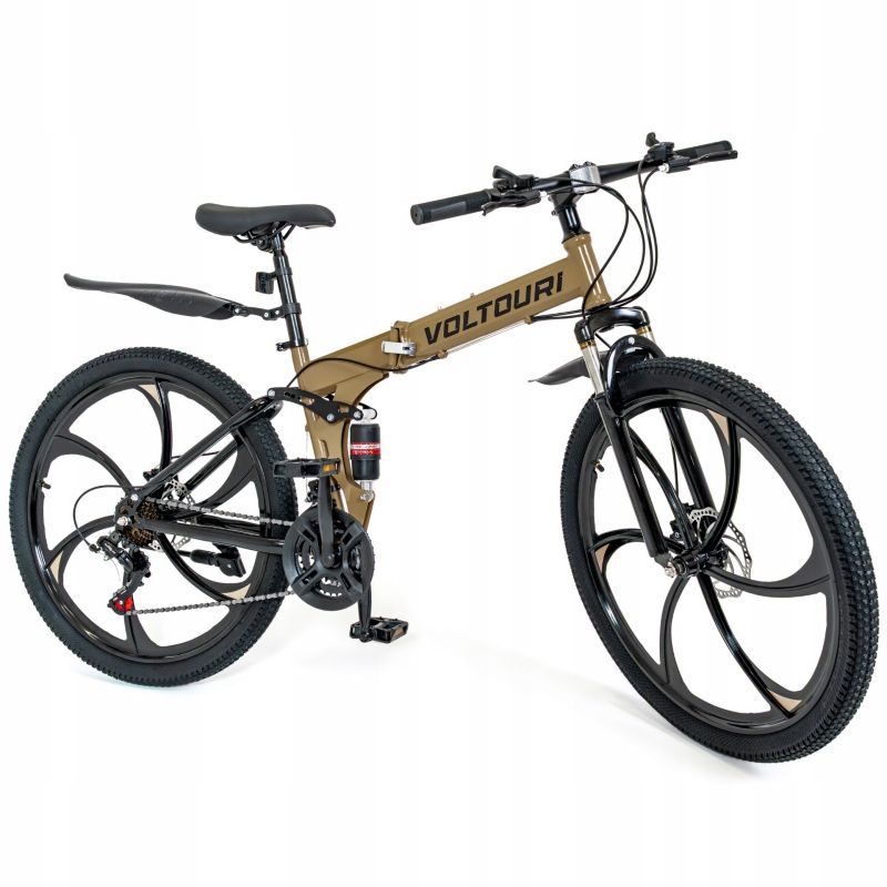 Rower górski Voltouri 26" składany mtb podwójna amortyzacja shimano 21 biegów felga 1szt.