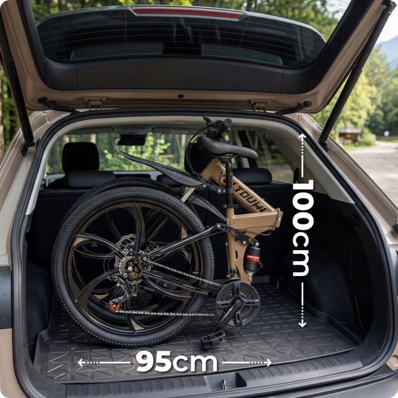 Rower górski Voltouri 26" składany mtb podwójna amortyzacja shimano 21 biegów felga 1szt.