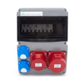 Rozdzielnia elektryczna skrzynka IP65 ELS Elektrotechnika 11NO22C11C11C 32A/5 16A/5 2x230V wyłączniki nadprądowe, do ogrodu 1 szt.