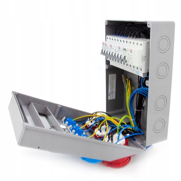 Rozdzielnica budowlana ELS Elektrotechnika 12NO42C21C11CF 32A/5 2x16A/5 4x230V zabezpieczona C16 C32 i różnicówką, gotowa 1 szt.