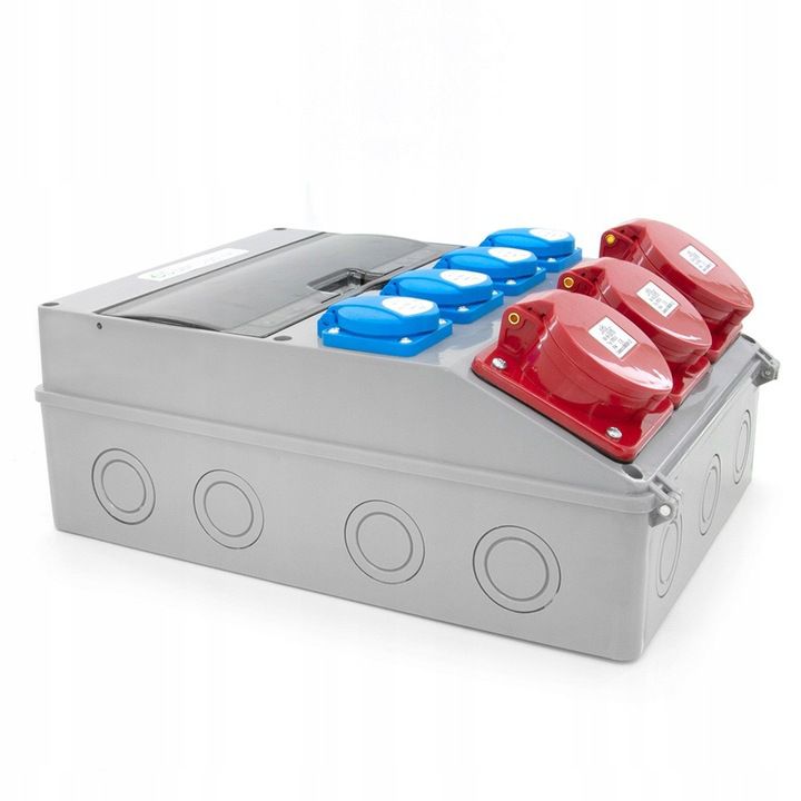 Rozdzielnica budowlana ELS Elektrotechnika 12NO42C21C11CF 32A/5 2x16A/5 4x230V zabezpieczona C16 C32 i różnicówką, gotowa 1 szt.