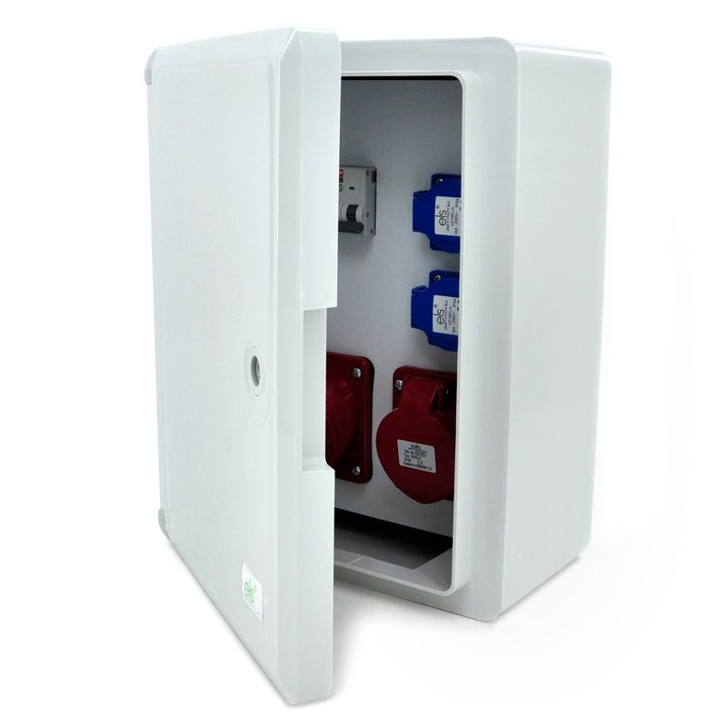 Rozdzielnica budowlana ELS Elektrotechnika N21B11B1ABS 2x230V 1x32A 1x16A 5P zabezpieczona B16, zamykana obudowa ABS IK10, 1 szt.