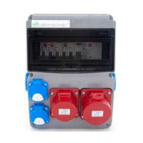 Rozdzielnica budowlana skrzynka elektryczna ELS Elektrotechnika 11NO42C11C1F 32A 16A 2x230V, z zabezpieczeniem C16 i FI40/4 1 szt.