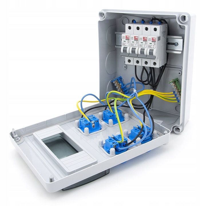Rozdzielnica budowlana, skrzynka elektryczna ELS Elektrotechnika 8NO44C00 4x230V IP54 zabezpieczona 4xC16 1P, naścienna, 1 szt.