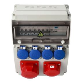 Rozdzielnica Edo wyposażona ASTAT 119 Standard Plus IP65 32A/5P, 16A/5P, 4x230V IP44 IK08, wyłączniki Hager 1 szt.