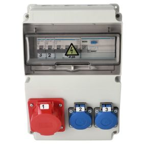Rozdzielnica Edo wyposażona ASTAT 120 Plus IP65 16A/5P, 2x230V schuko IP44 IK08, wyłączniki Hager 1 szt.