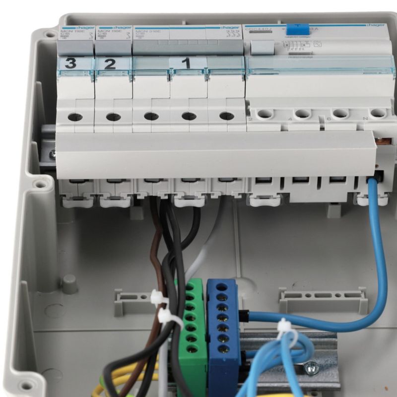Rozdzielnica Edo wyposażona ASTAT 120 Plus IP65 16A/5P, 2x230V schuko IP44 IK08, wyłączniki Hager 1 szt.