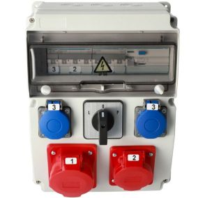 Rozdzielnica Edo wyposażona ASTAT 261 Plus IP65 32A/5P, 16A/5P 2x230V schuko wyłącznik L-O-P wyłączniki Hager 1 szt.