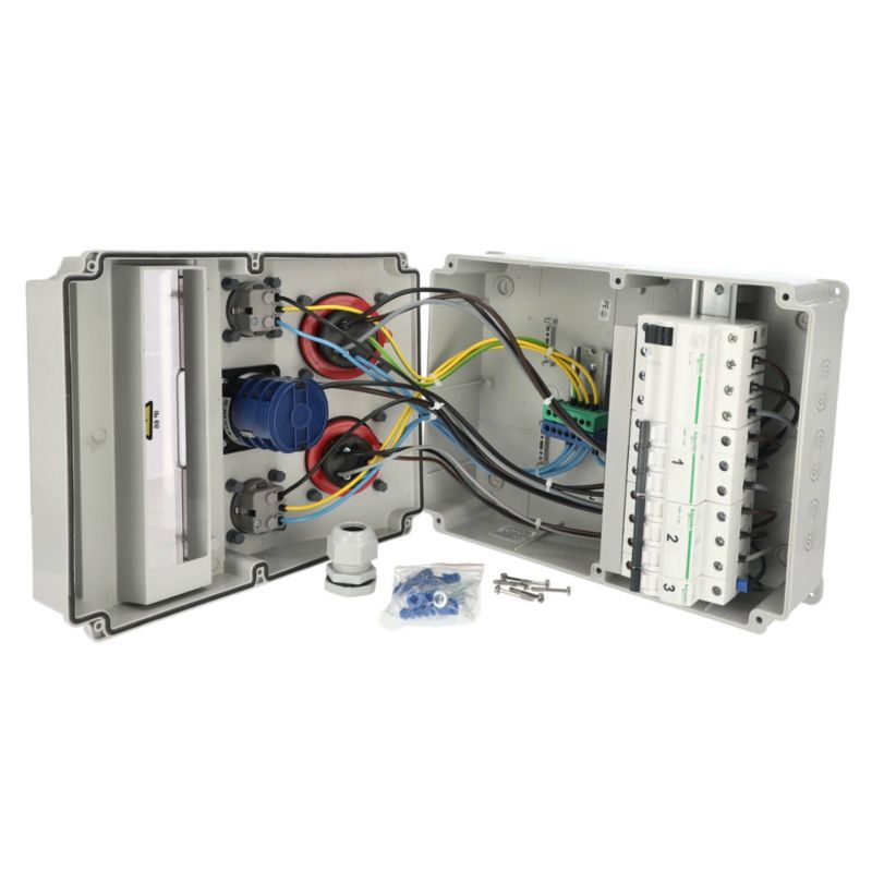 Rozdzielnica Edo wyposażona ASTAT 395 Plus IP65 32A/5P, 16A/5P 2x230V schuko L-O-P(32A) wyłączniki Schneider 1 szt.