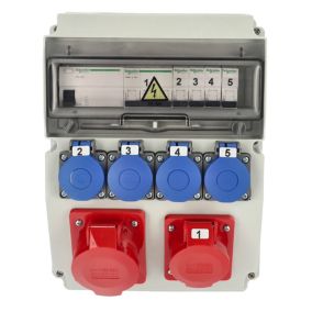Rozdzielnica Edo wyposażona ASTAT 446 Standard Plus IP65 32A/5P, 16A/5P, 4x230V Typ E, wyłączniki Schneider 1 szt.
