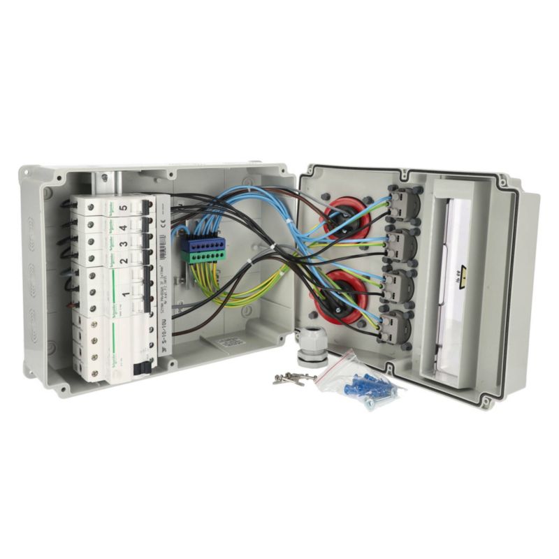 Rozdzielnica Edo wyposażona ASTAT 446 Standard Plus IP65 32A/5P, 16A/5P, 4x230V Typ E, wyłączniki Schneider 1 szt.
