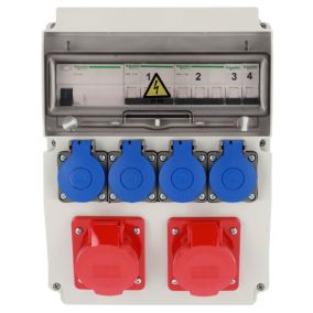 Rozdzielnica Edo wyposażona ASTAT 448 Standard Plus IP65 2x16A/5P, 4x230V Typ E IP44 IK08, wyłączniki Schneider 1 szt.