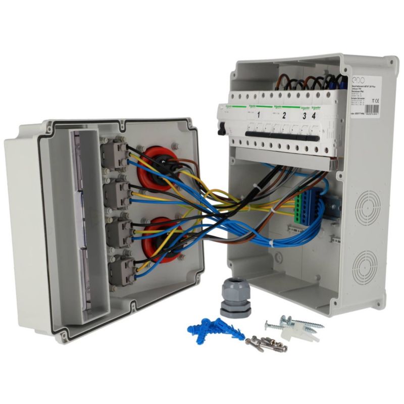 Rozdzielnica Edo wyposażona ASTAT 448 Standard Plus IP65 2x16A/5P, 4x230V Typ E IP44 IK08, wyłączniki Schneider 1 szt.