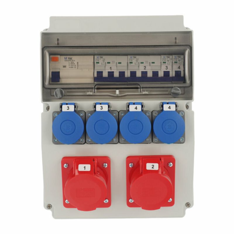 Rozdzielnica Edo wyposażona ASTAT LC 683 12 modułów, IP65, 2x16/5, 4x230V schuko IP44, R4P40A typ A,wyłączniki LC 1 szt.