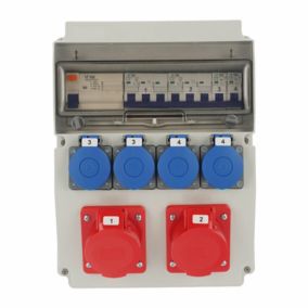 Rozdzielnica Edo wyposażona ASTAT LC 683 12 modułów, IP65, 2x16/5, 4x230V schuko IP44, R4P40A typ A,wyłączniki LC 1 szt.