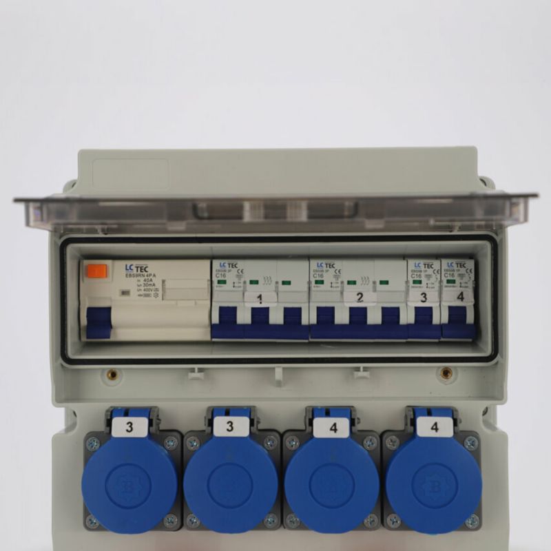 Rozdzielnica Edo wyposażona ASTAT LC 683 12 modułów, IP65, 2x16/5, 4x230V schuko IP44, R4P40A typ A,wyłączniki LC 1 szt.