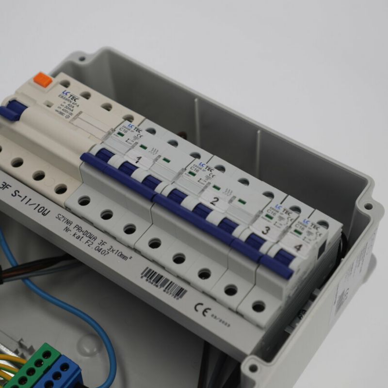 Rozdzielnica Edo wyposażona ASTAT LC 683 12 modułów, IP65, 2x16/5, 4x230V schuko IP44, R4P40A typ A,wyłączniki LC 1 szt.