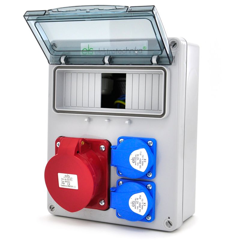 Rozdzielnica elektryczna 8-polowa ELS Elektrotechnika 8NO201 2x230V 1x32A/5 obudowa natynkowa, okablowana, niewyposażona, 1 szt.