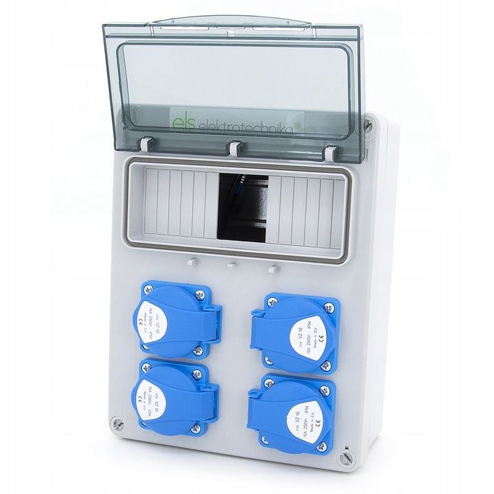 Rozdzielnica elektryczna 8-polowa ELS Elektrotechnika 8NO400 4x230V IP54 niewyposażona, okablowana, obudowa naścienna IP65, 1 szt.