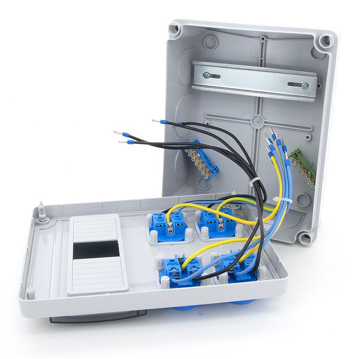 Rozdzielnica elektryczna 8-polowa ELS Elektrotechnika 8NO400 4x230V IP54 niewyposażona, okablowana, obudowa naścienna IP65, 1 szt.