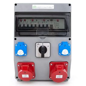 Rozdzielnica elektryczna ELS Elektrotechnika 12NO22C11C11CFLP 2x230V 16A/5 32A/5, zabezpieczenia LSS FI40/4, wyłącznik L0P 1 szt.