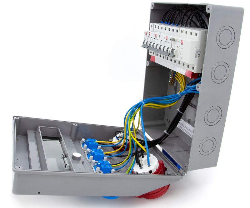 Rozdzielnica elektryczna ELS Elektrotechnika 12NO42C11C11CF 32A/5 16A/5 4x230V z kompletem zabezpieczeń, naścienna IP65 1 szt.