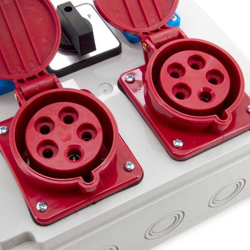 Rozdzielnica elektryczna ELS Elektrotechnika N202LP 2x32A/5P 2x230V GS, wyłącznik L-0-P, obudowa IP65, na budowę, 1 szt.