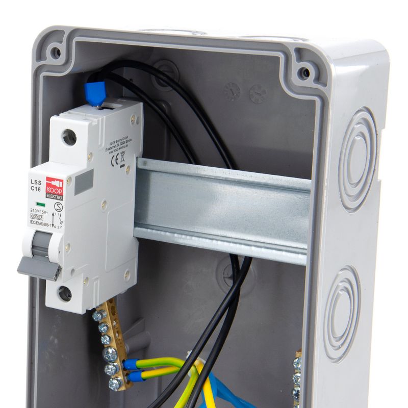 Rozdzielnica elektryczna, erbetka ogrodowa ELS Elektrotechnika 6NO21C00 2xGS 230V zabezpieczona C16, okablowana 1 szt.