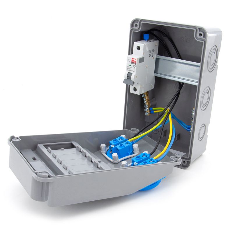Rozdzielnica elektryczna, erbetka ogrodowa ELS Elektrotechnika 6NO21C00 2xGS 230V zabezpieczona C16, okablowana 1 szt.