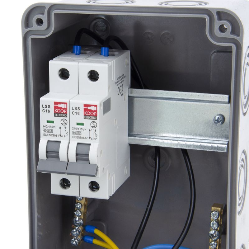 Rozdzielnica elektryczna, rozdzielnia ogrodowa ELS Elektrotechnika 6NO22C00 2x230V zabezpieczona 2xC16 skrzynka 6M IP65 1 szt.