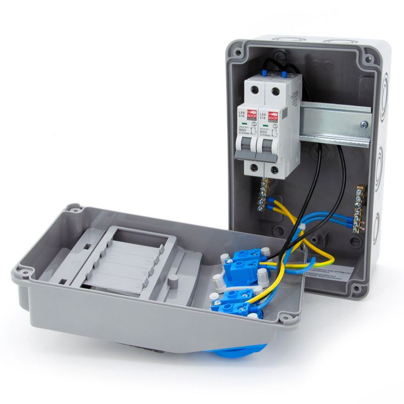 Rozdzielnica elektryczna, rozdzielnia ogrodowa ELS Elektrotechnika 6NO22C00 2x230V zabezpieczona 2xC16 skrzynka 6M IP65 1 szt.
