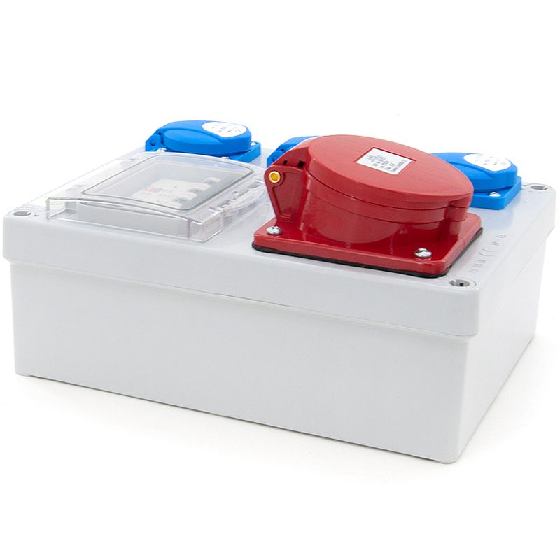Rozdzielnica elektryczna, skrzynka budowlana ELS Elektrotechnika 4NO31C011C 3x230V 1x32A/5, zabezpieczona, okablowana, 1 szt.
