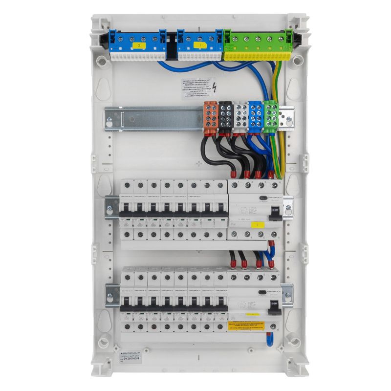 Rozdzielnica modułowa natynkowa 3x12 zabezpieczona 14xMCB 2xRCCB VDE ogranicznik okablowana skrzynka elektryczna