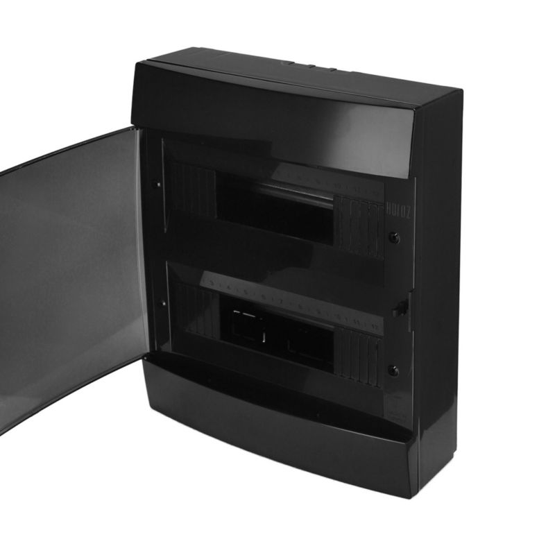 Rozdzielnica natynkowa HOROZ 24-modułowa czarna dymna 286x340,5x112,5mm- 1szt