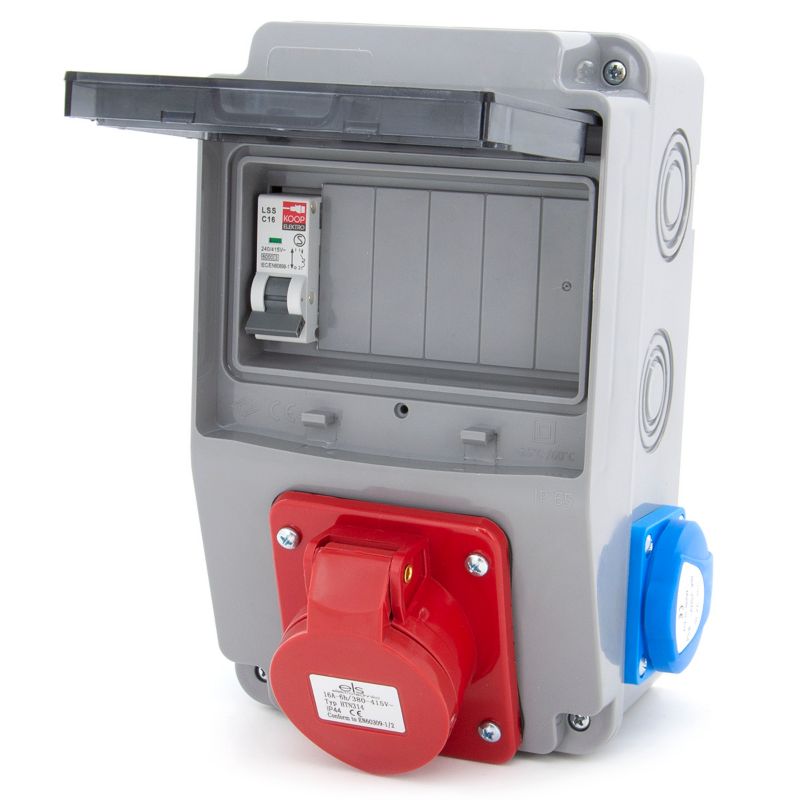 Rozdzielnica natynkowa, skrzynka elektryczna ELS Elektrotechnika 6NO21C10 2x230V 16A/5 zabezpieczona, do ogrodu, warsztatu 1 szt.